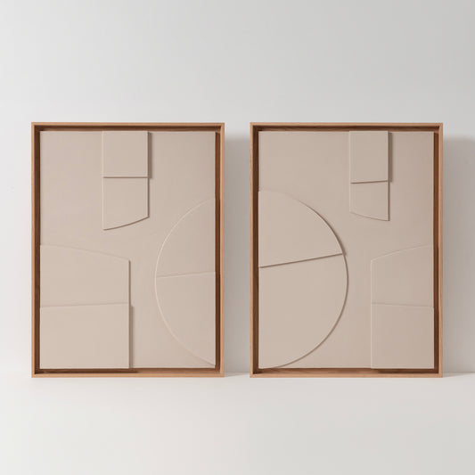 Tableaux contemporains en relief abstraits et minimalistes